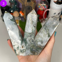 Moss Agate Triple Points Towers MagiCandleSOS 