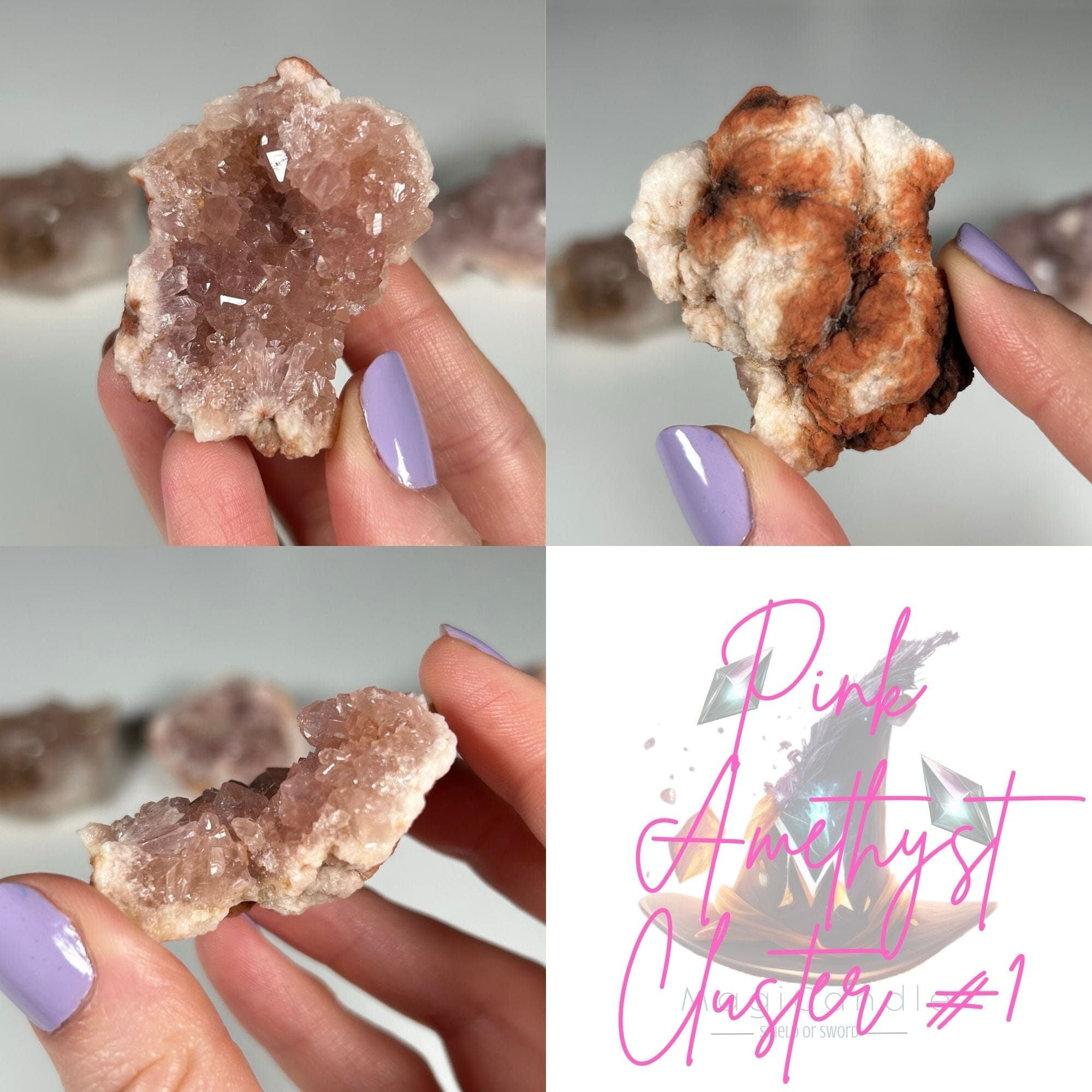 Pink Amethyst Clusters MagiCandleSOS 1 