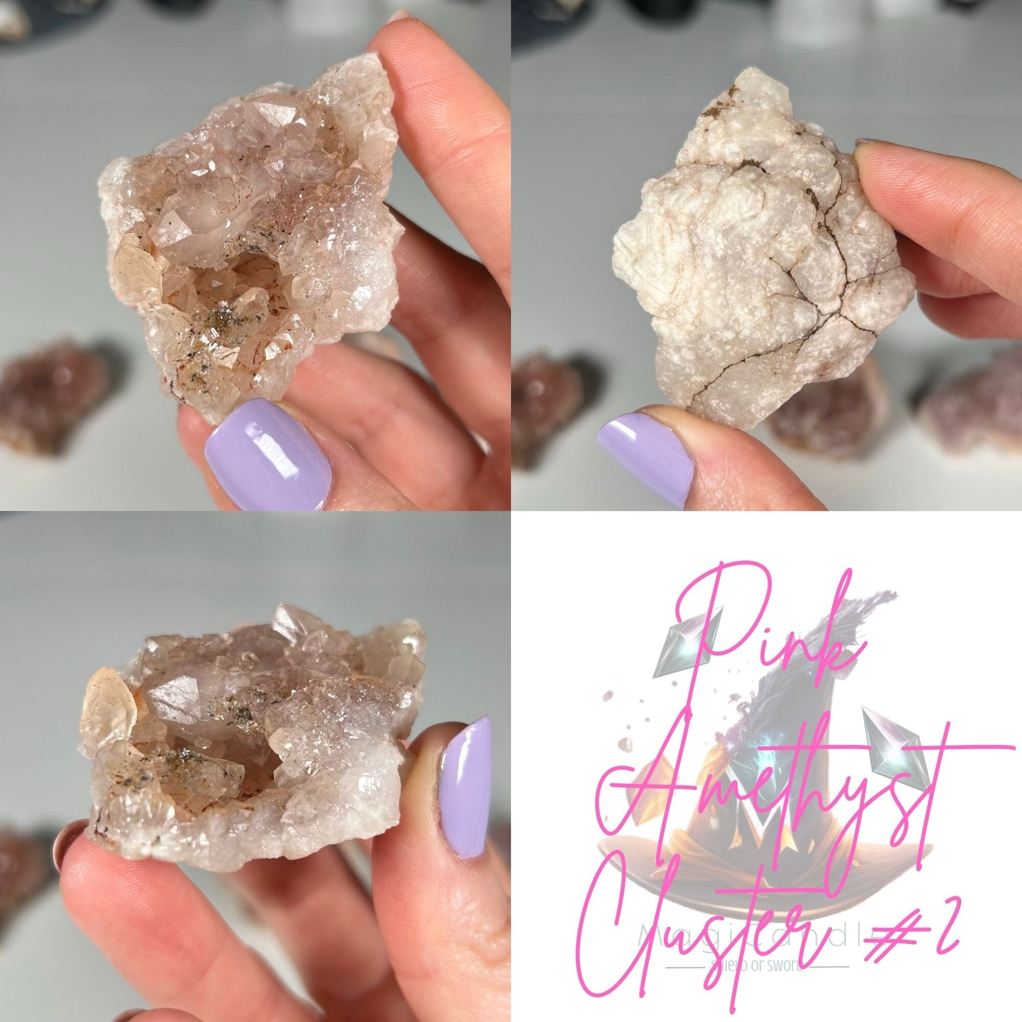 Pink Amethyst Clusters MagiCandleSOS 2 