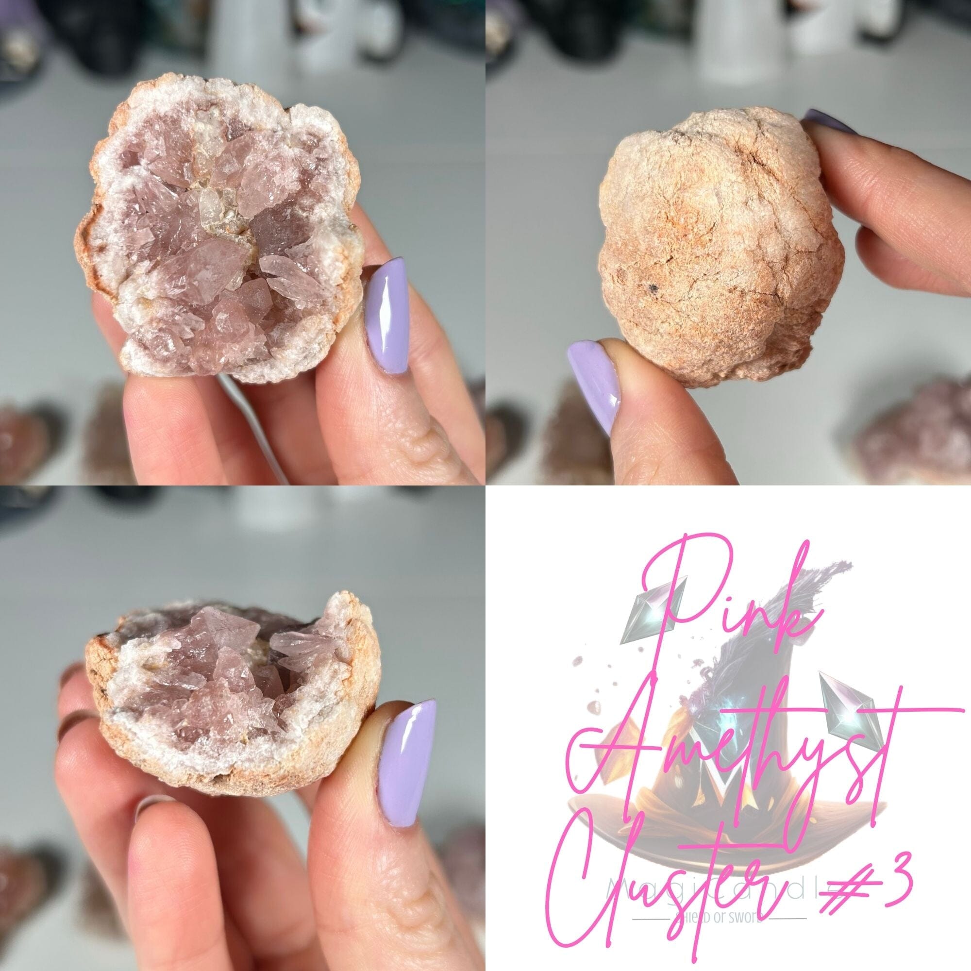 Pink Amethyst Clusters MagiCandleSOS 3 