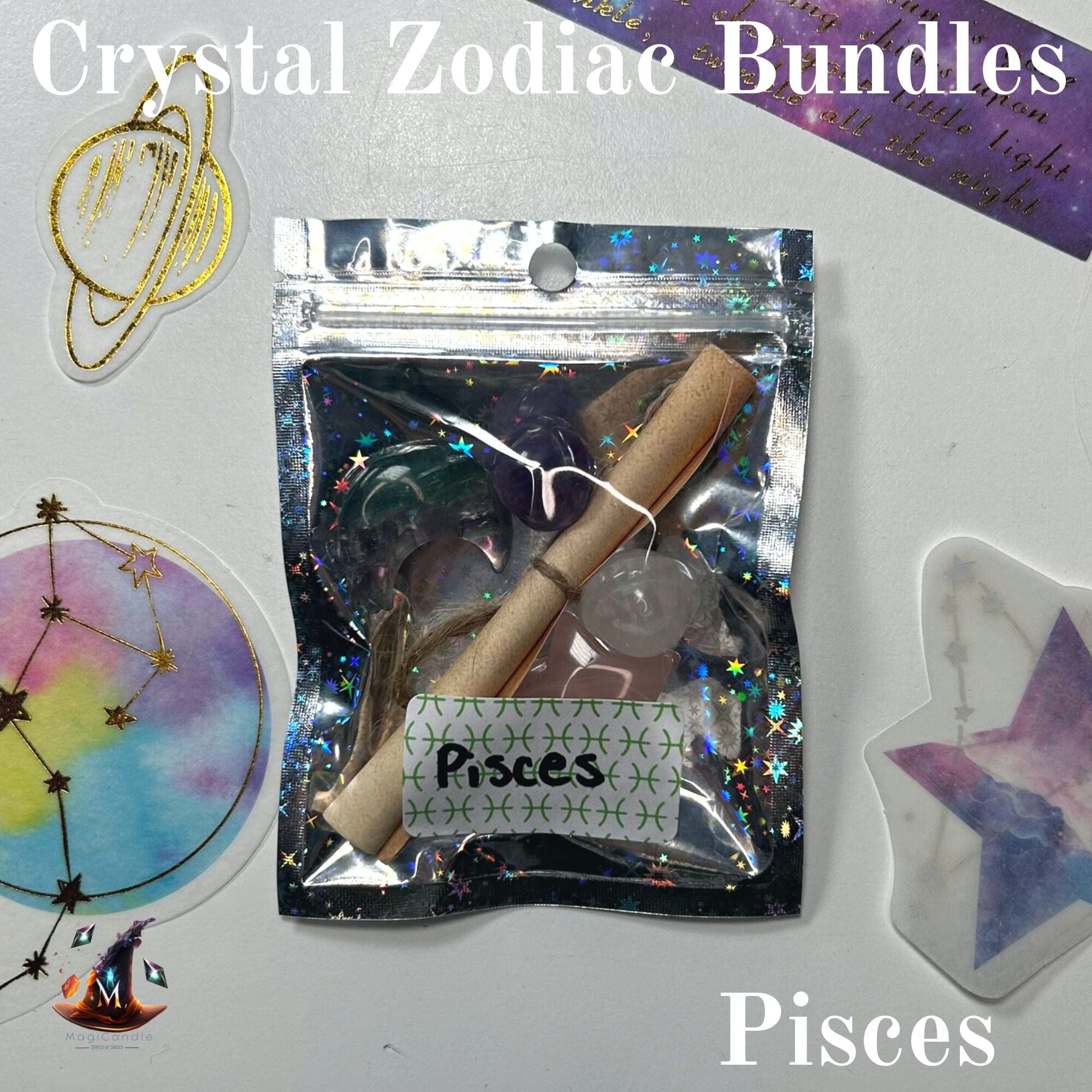 Pisces Crystal Zodiac Bundle Bundles MagiCandleSOS 