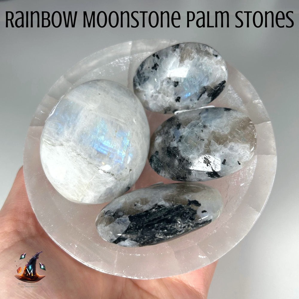 Rainbow Moonstone Palm Stones MagiCandleSOS 