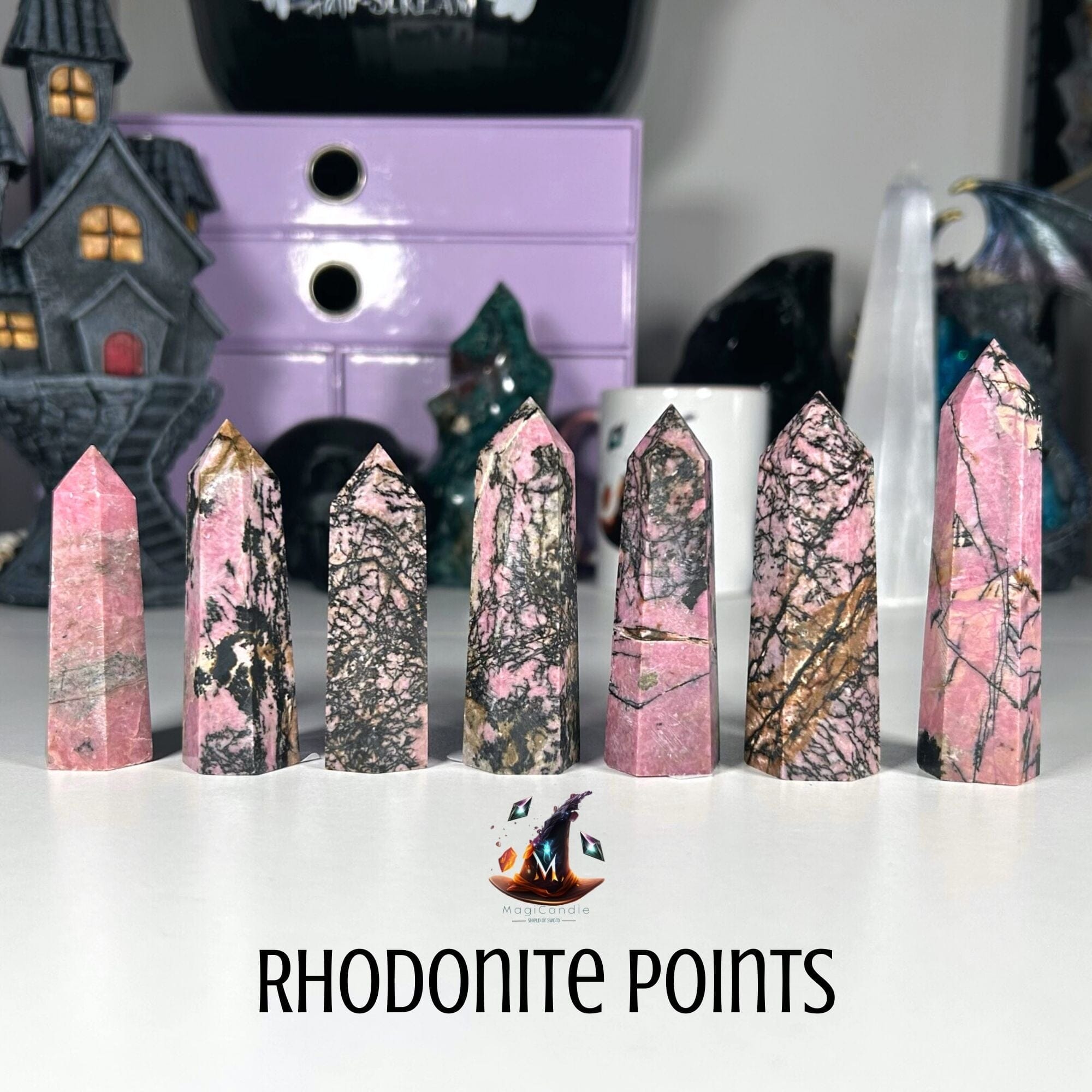 Rhodonite Points MagiCandleSOS 