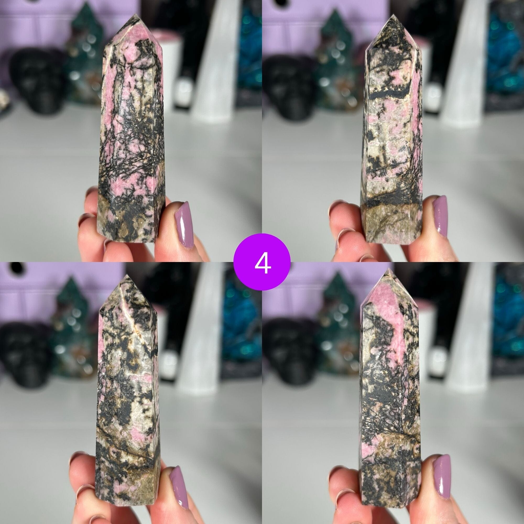 Rhodonite Points MagiCandleSOS 