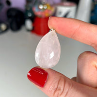 Rose Quartz Teardrop Pendant Necklaces Jewellery MagiCandleSOS 