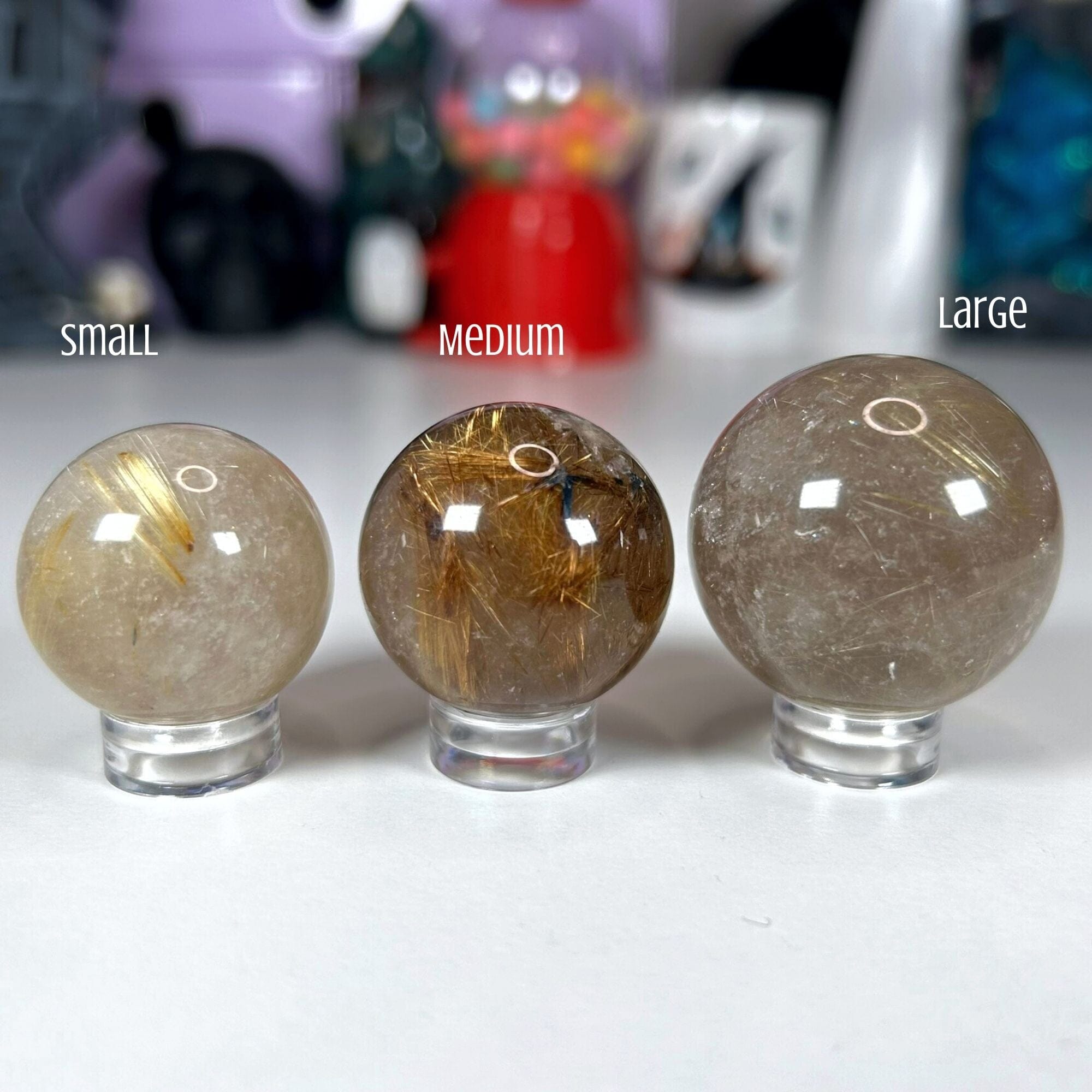 Rutilated Quartz Spheres Spheres MagiCandleSOS 