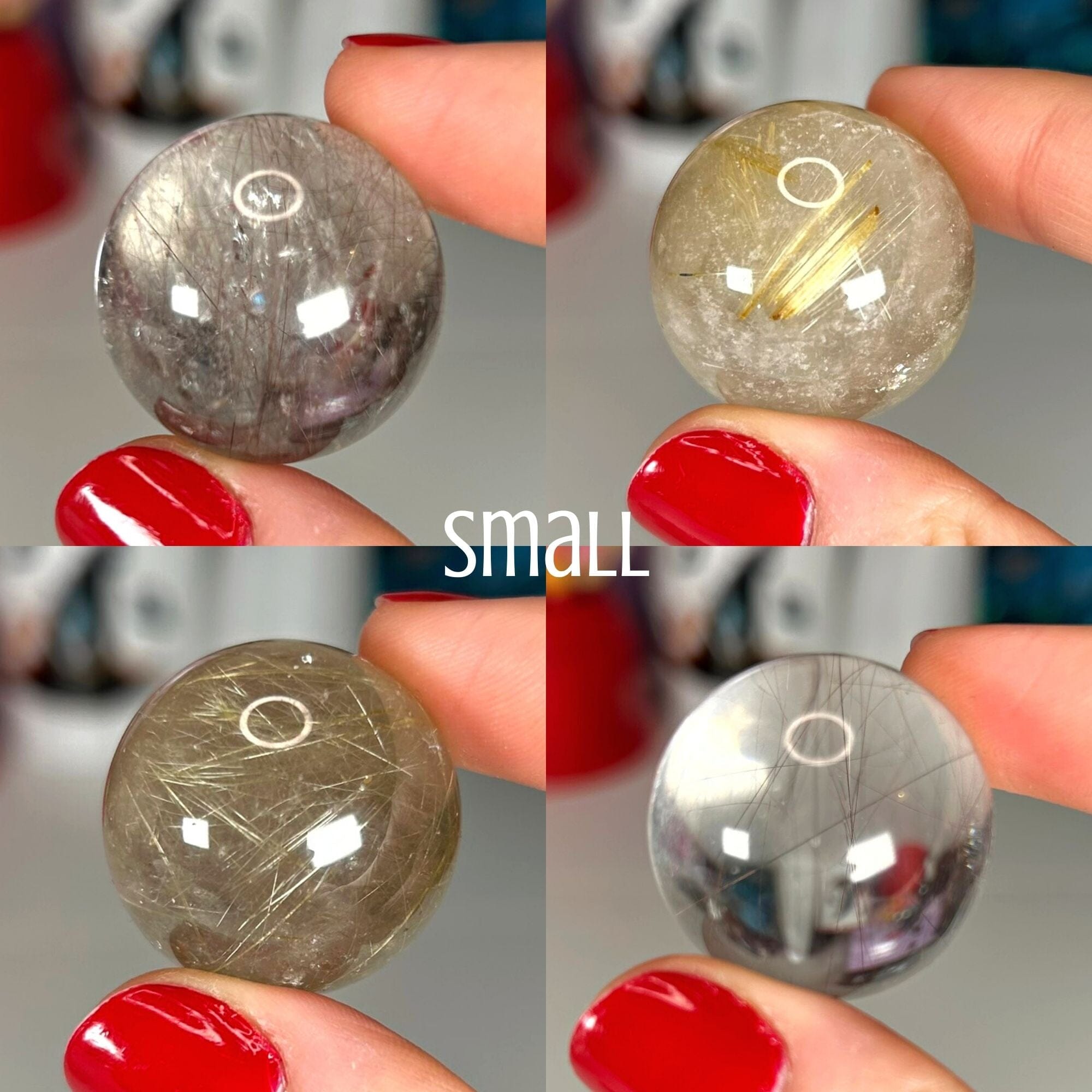 Rutilated Quartz Spheres Spheres MagiCandleSOS Small 