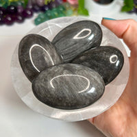 Silver Sheen Obsidian Palm Stone Palm Stones MagiCandleSOS 