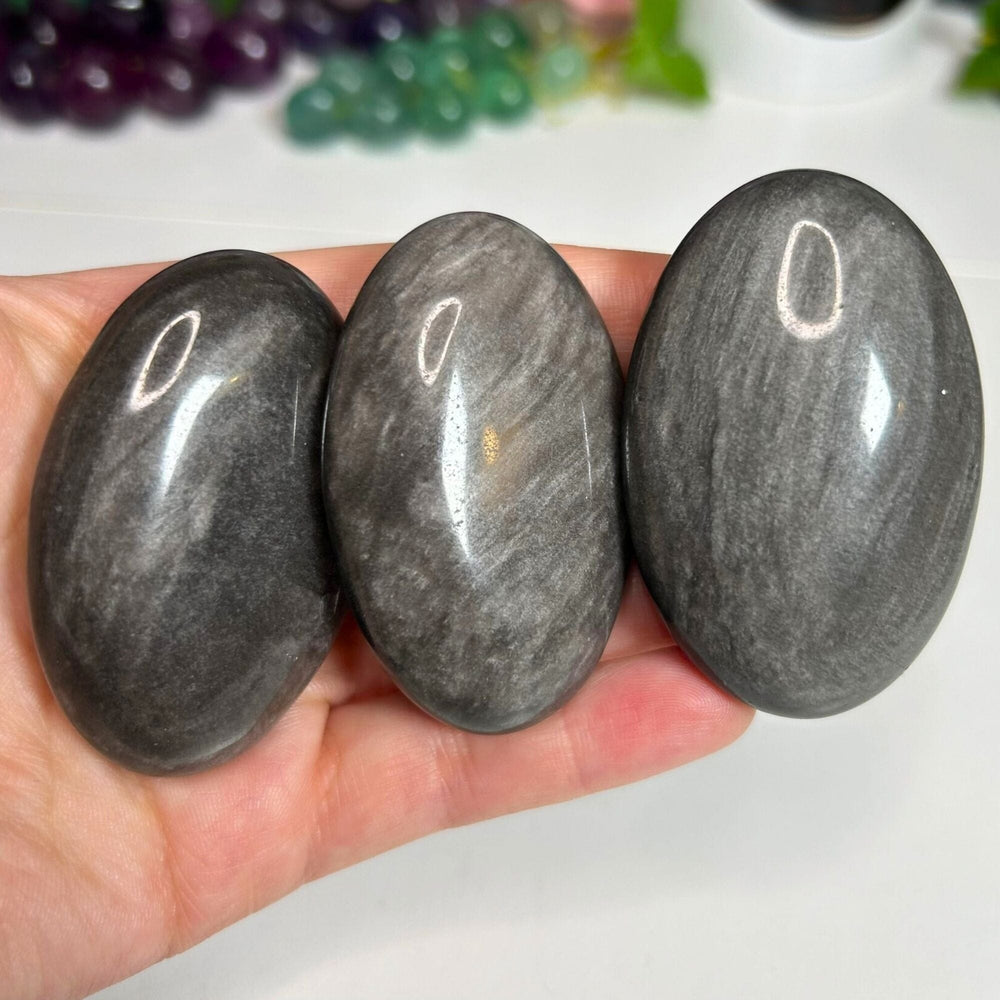 Silver Sheen Obsidian Palm Stone Palm Stones MagiCandleSOS 