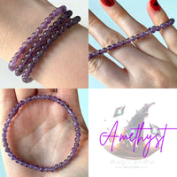 4mm Bead Crystal Bracelet - Choose Your Own or Let The Tarot Decide! MagiCandleSOS Amethyst 