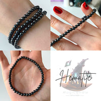 4mm Bead Crystal Bracelet - Choose Your Own or Let The Tarot Decide! MagiCandleSOS Hematite 