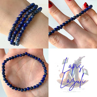 4mm Bead Crystal Bracelet - Choose Your Own or Let The Tarot Decide! MagiCandleSOS Lapis Lazuli 