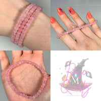 4mm Bead Crystal Bracelet - Choose Your Own or Let The Tarot Decide! MagiCandleSOS Rose Quartz 