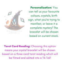 4mm Bead Crystal Bracelet - Choose Your Own or Let The Tarot Decide! MagiCandleSOS Tarot Card 