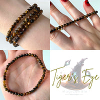 4mm Bead Crystal Bracelet - Choose Your Own or Let The Tarot Decide! MagiCandleSOS Tiger's Eye 