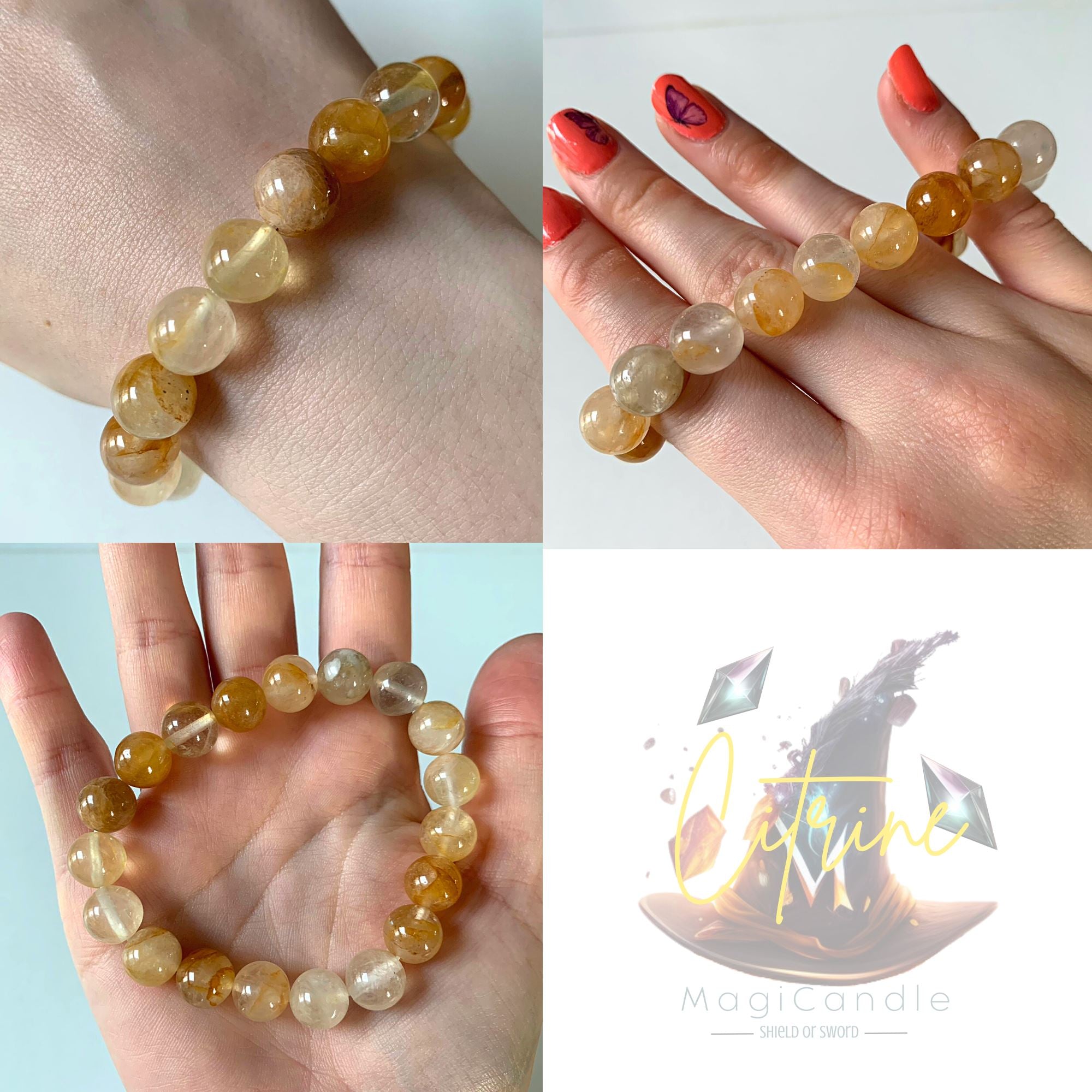 8mm Bead Crystal Bracelet MagiCandleSOS 