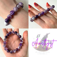 8mm Bead Crystal Bracelet MagiCandleSOS Amethyst 