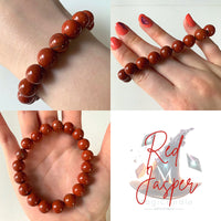 8mm Bead Crystal Bracelet MagiCandleSOS Red Jasper 