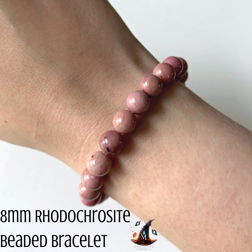 8mm Bead Rhodochrosite Bracelet MagiCandleSOS 