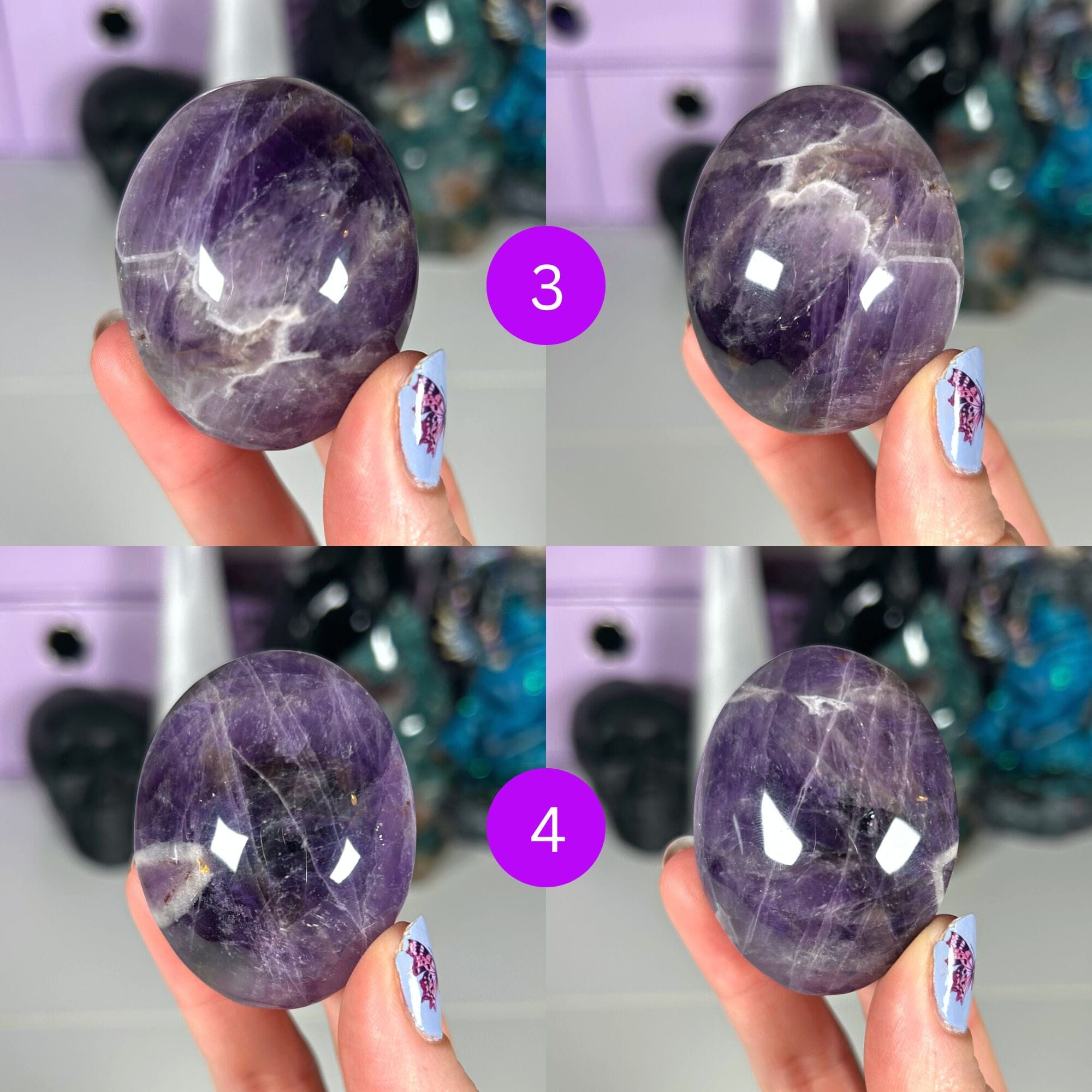 Amethyst Palm Stones MagiCandleSOS 3 