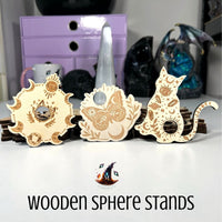 Carved Wooden Sphere Stands MagiCandleSOS 