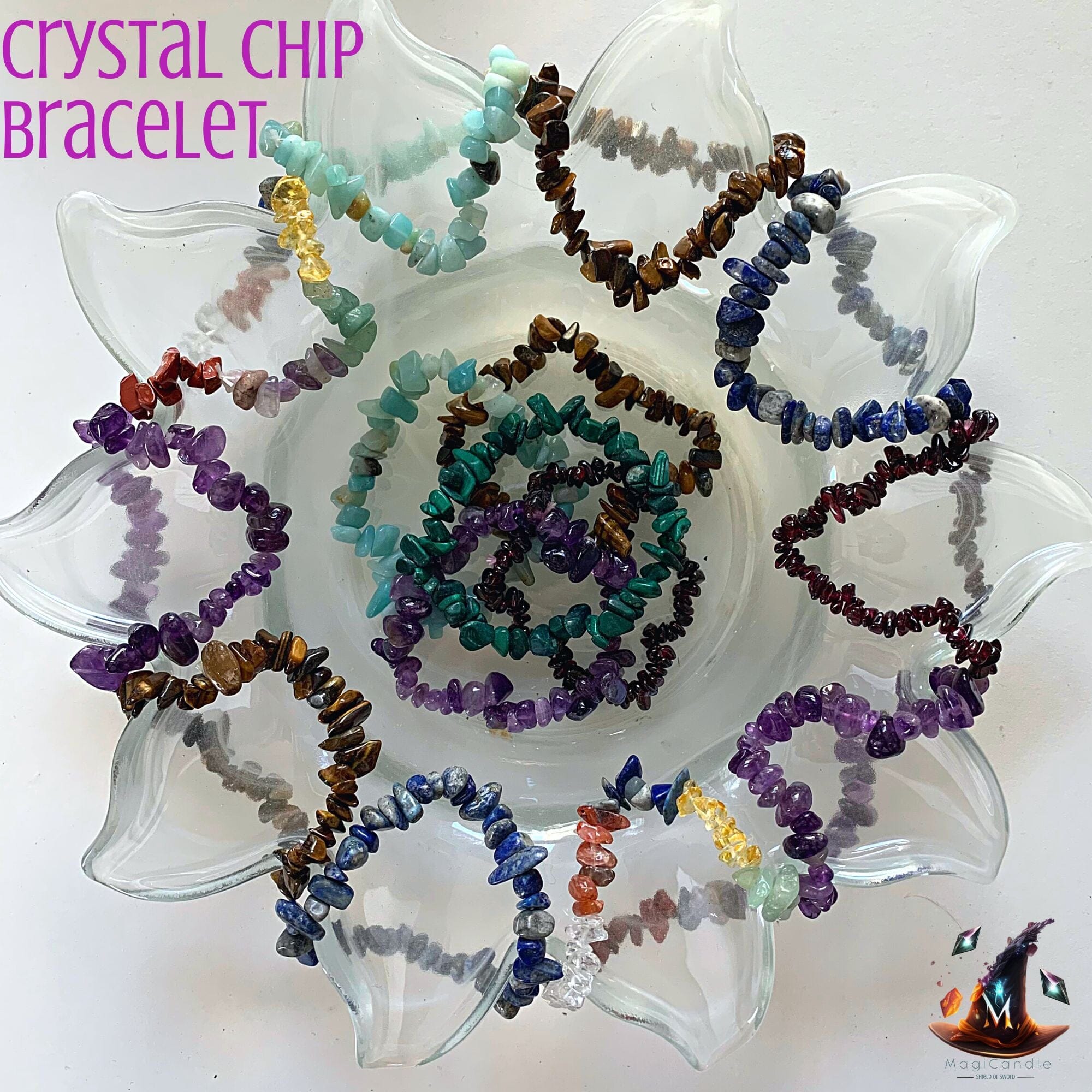 Crystal Chip Bracelet - Choose Your Own or Let The Tarot Decide! MagiCandleSOS 