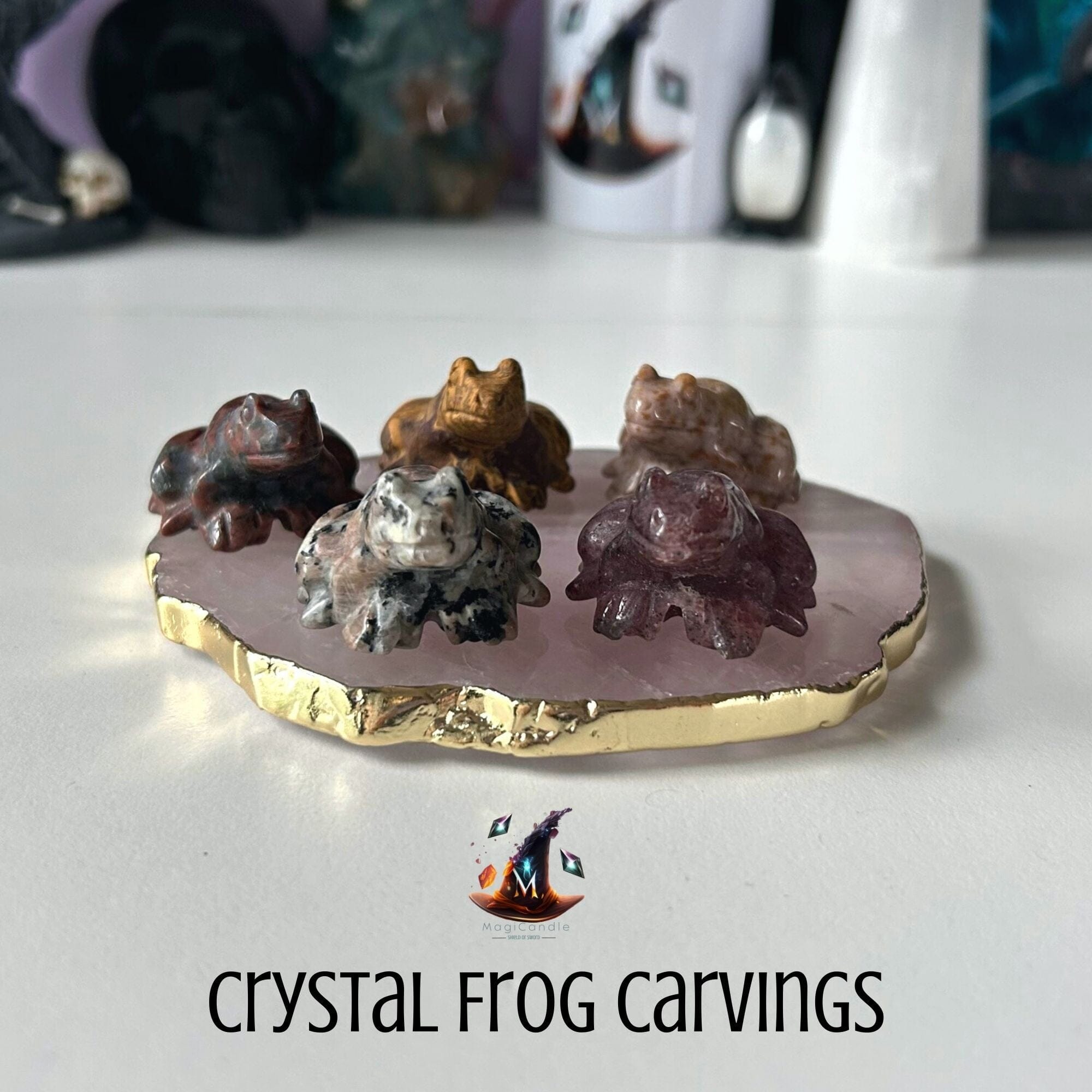 Crystal Frog Carvings MagiCandleSOS 