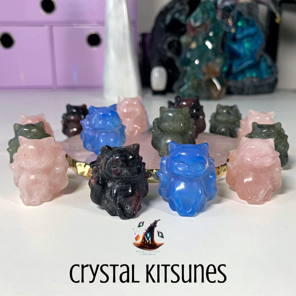 Crystal Kitsune Carvings MagiCandleSOS 