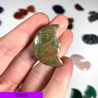 Crystal Moon Face Carvings MagiCandleSOS Unakite 