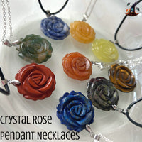 Crystal Rose Pendant Necklaces MagiCandleSOS 