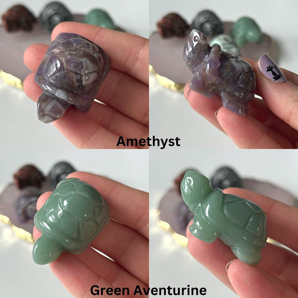 Crystal Tortoise Carvings MagiCandleSOS Amethyst 