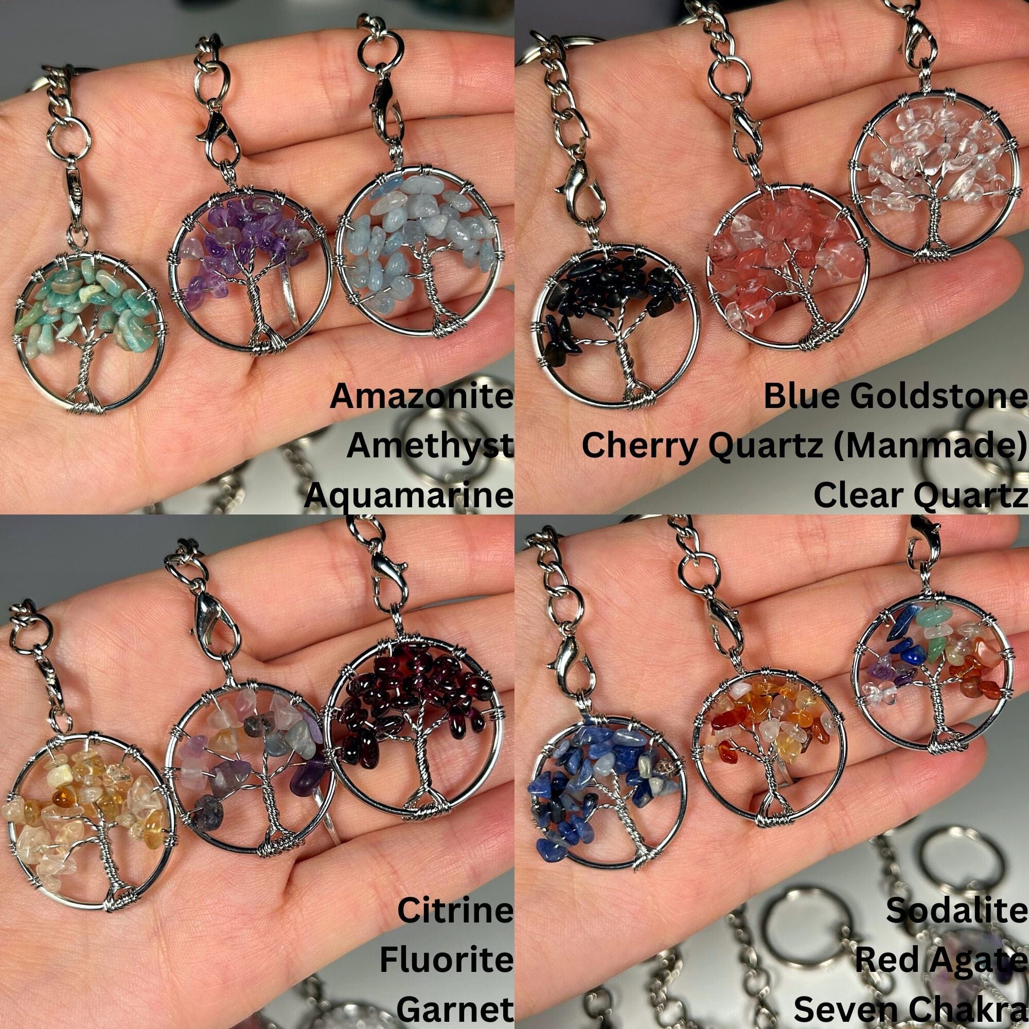 Crystal Tree of Life Keychains MagiCandleSOS 