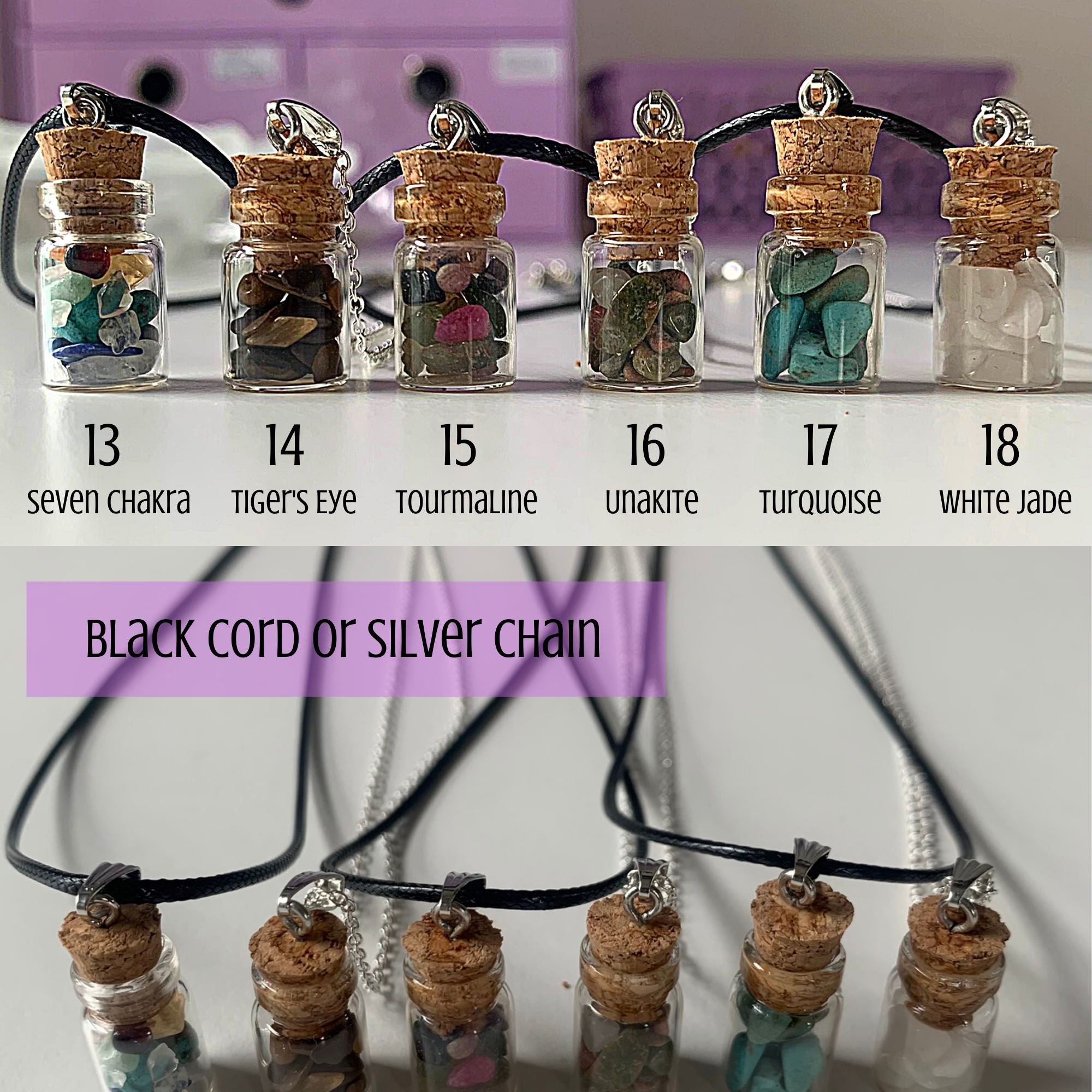 Crystal Vial Necklaces MagiCandleSOS 