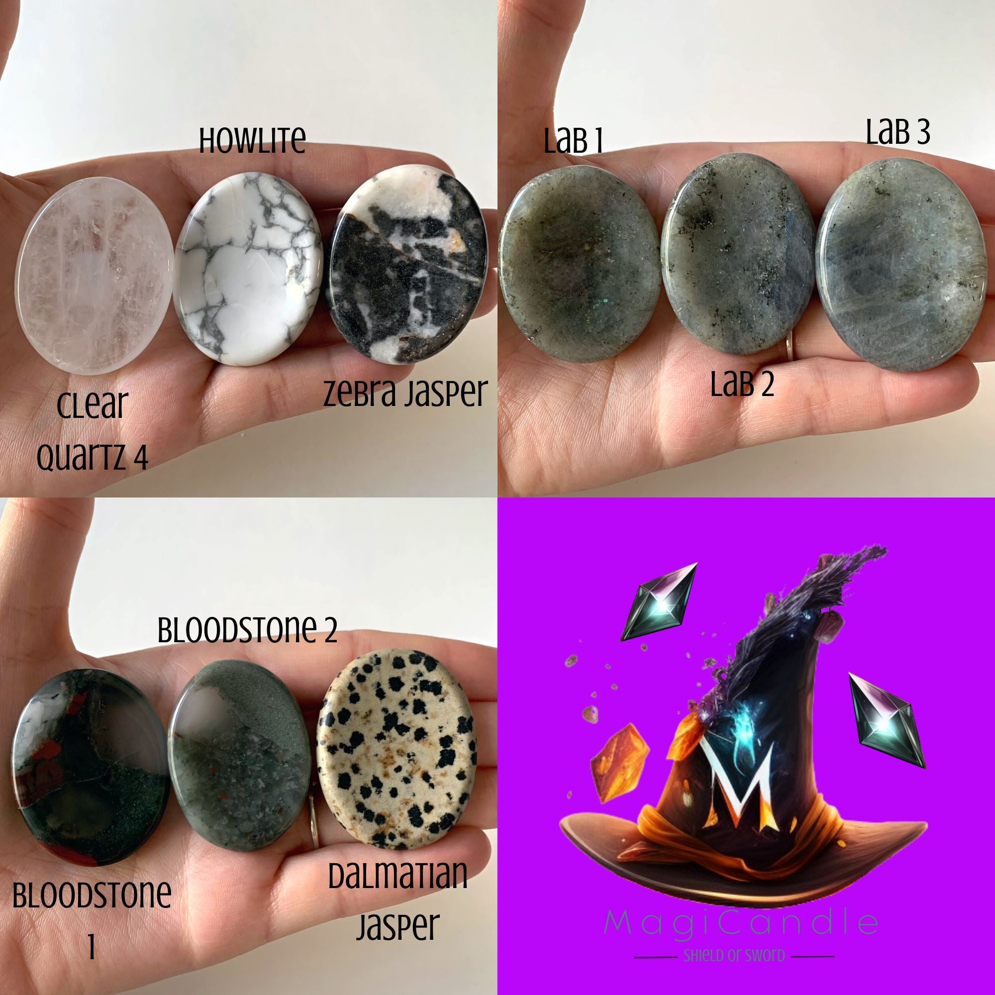 Crystal Worry Stones MagiCandleSOS 