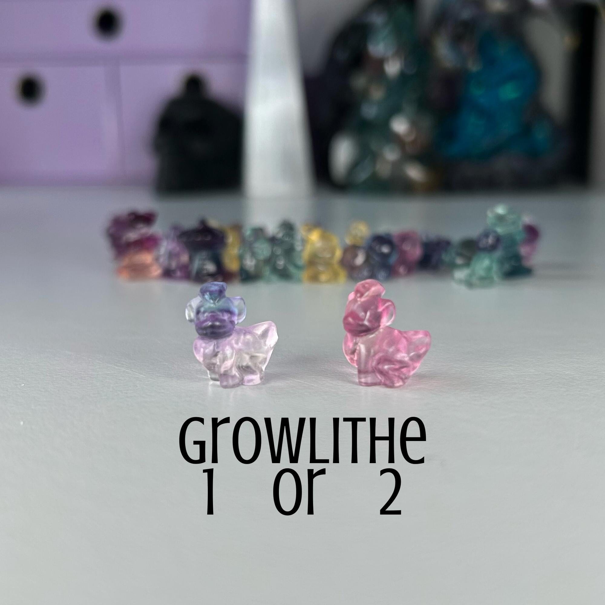 Mini Fluorite Pokemon Carvings MagiCandleSOS Growlithe 1 