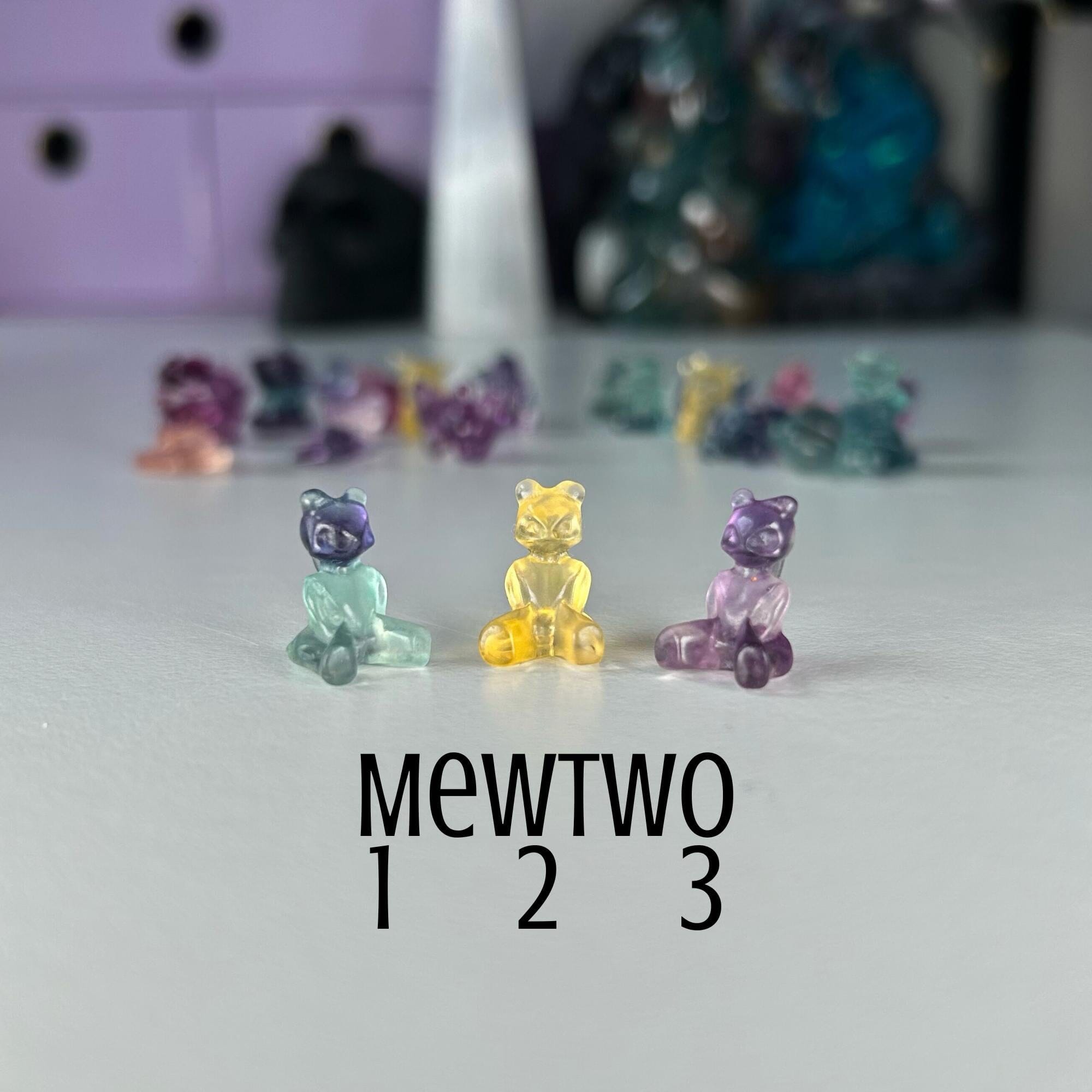 Mini Fluorite Pokemon Carvings MagiCandleSOS Mewtwo 1 