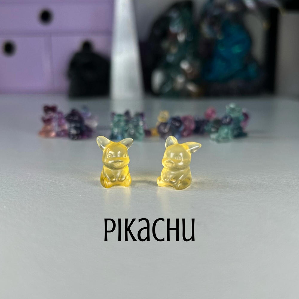 Mini Fluorite Pokemon Carvings MagiCandleSOS Pikachu 