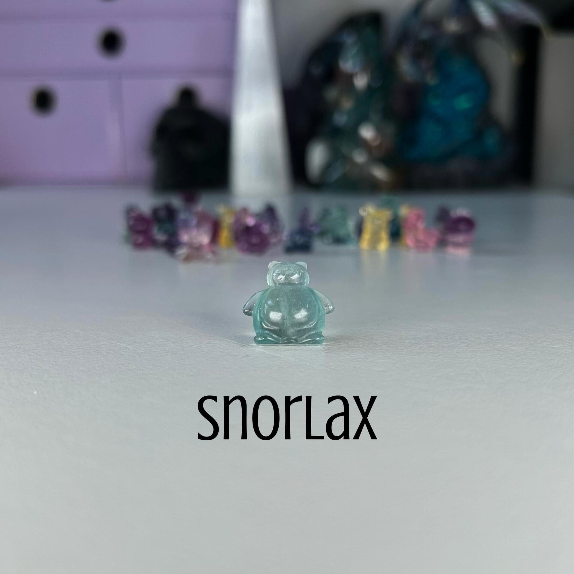 Mini Fluorite Pokemon Carvings MagiCandleSOS Snorlax 