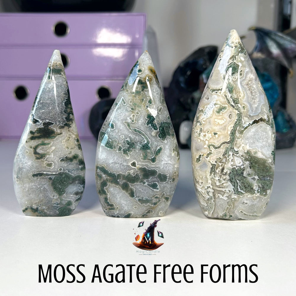 Moss Agate Freeforms MagiCandleSOS 