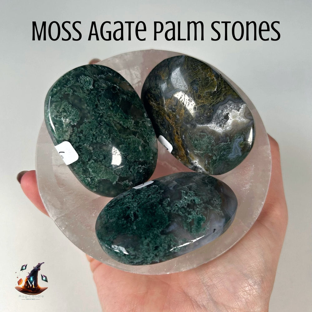 Moss Agate Palm Stones MagiCandleSOS 