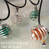 Mystery Crystal Chip Cage Necklace MagiCandleSOS Without Tarot Reading 