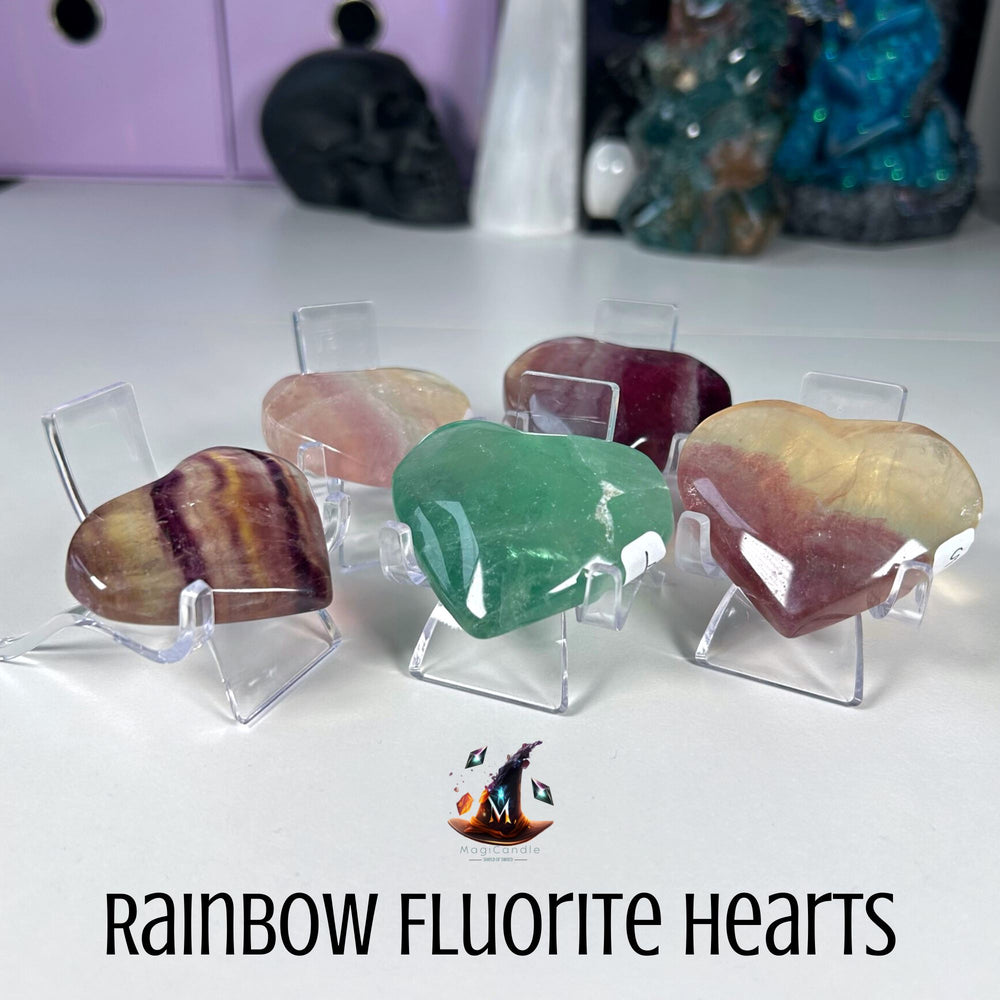 Rainbow Fluorite Hearts MagiCandleSOS 