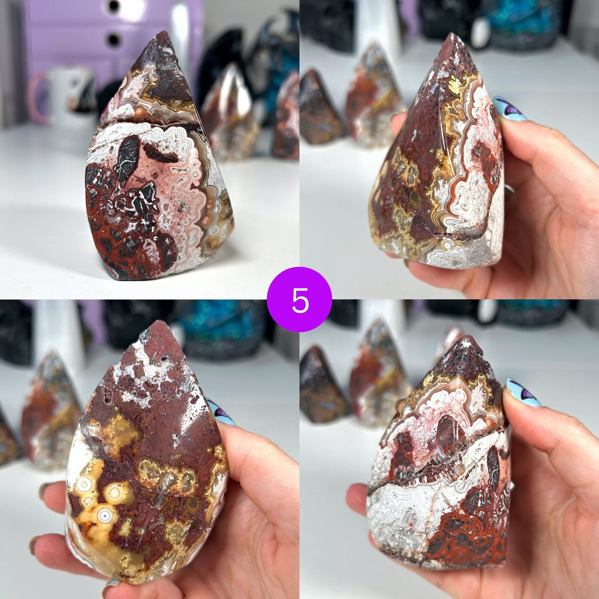 Red Crazy Lace Agate Flames MagiCandleSOS 5 