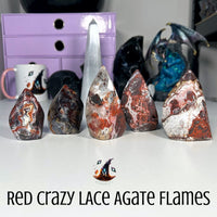 Red Crazy Lace Agate Flames MagiCandleSOS 