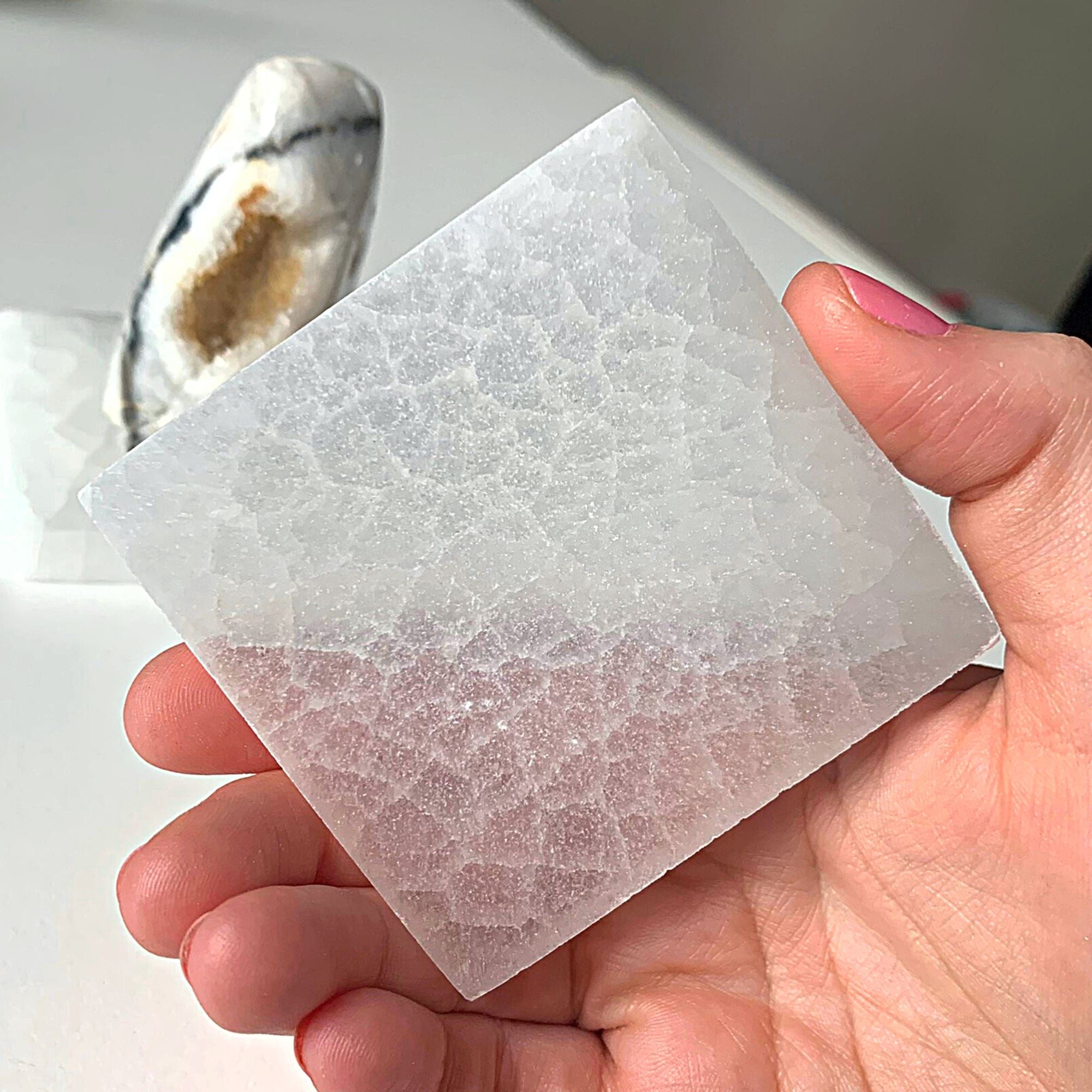 Square Selenite Charging Plates MagiCandleSOS 