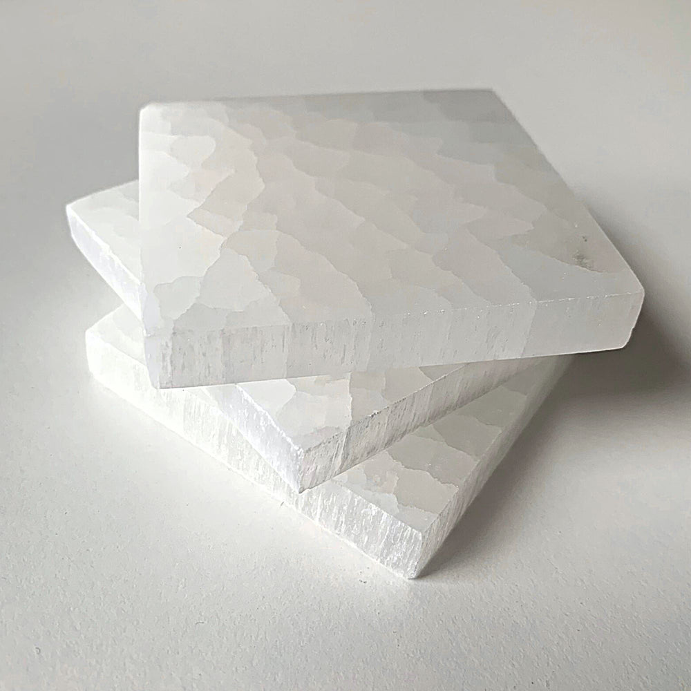 Square Selenite Charging Plates MagiCandleSOS 