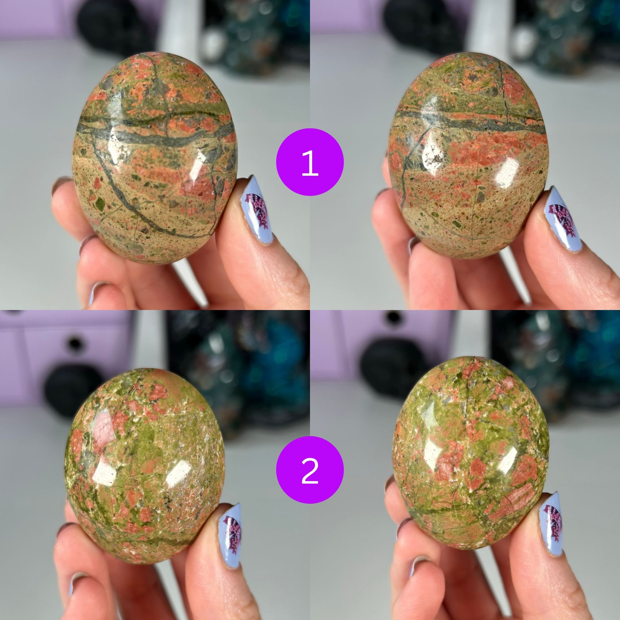 Unakite Palm Stones MagiCandleSOS 