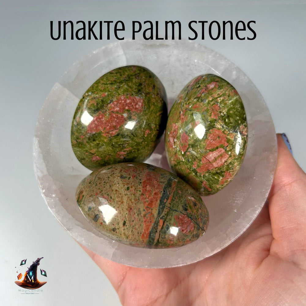 Unakite Palm Stones MagiCandleSOS 