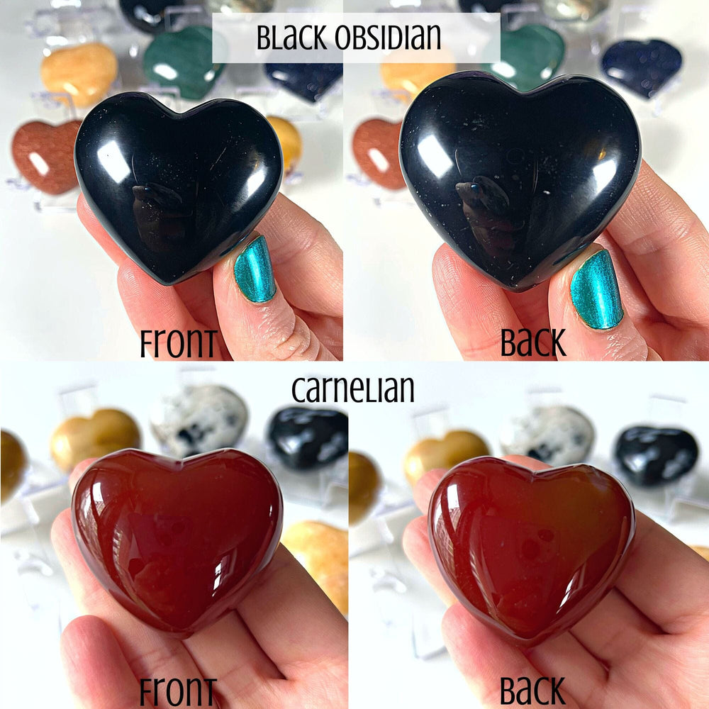 Variety Crystal Puff Hearts MagiCandleSOS Black Obsidian 