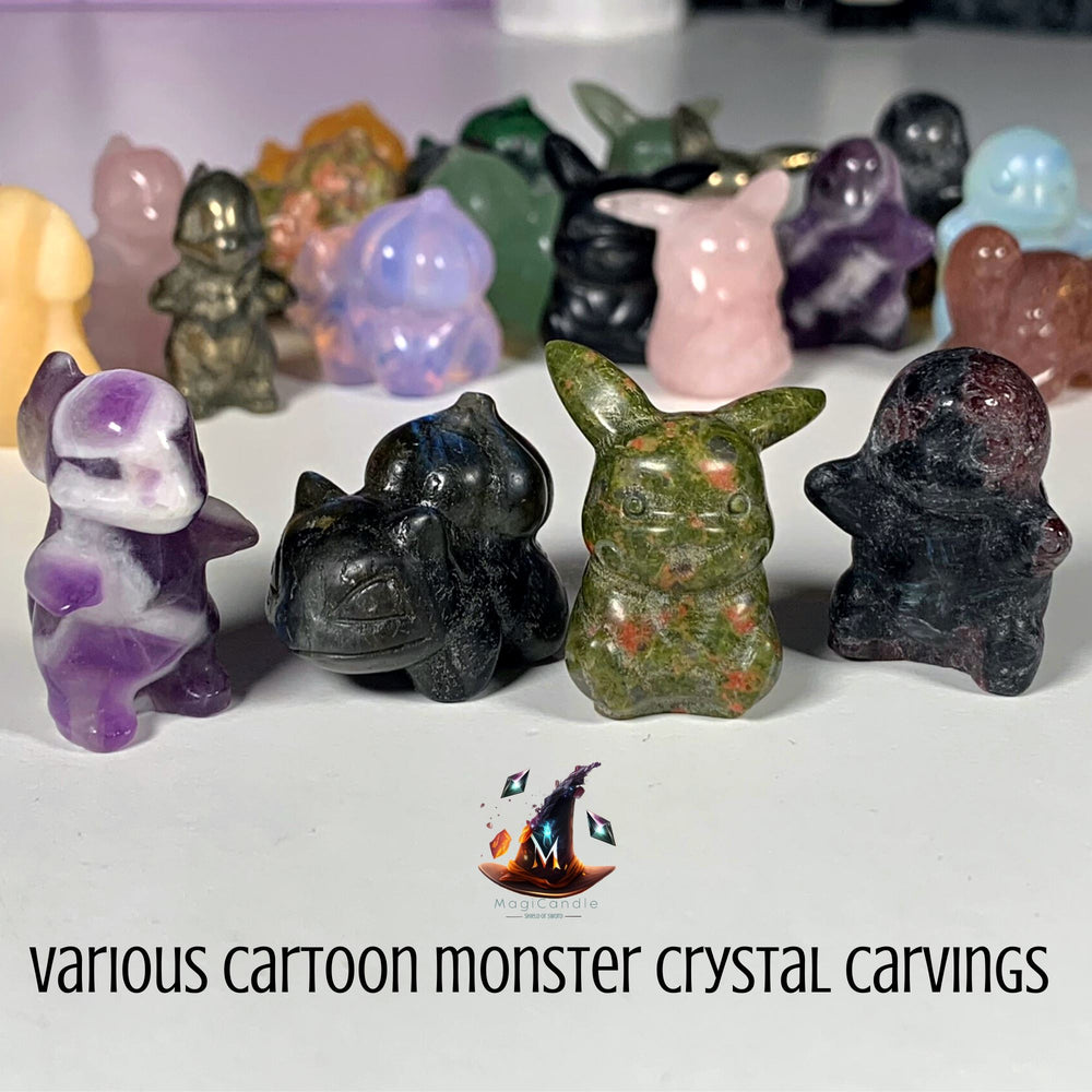 Various Cartoon Monster Crystal Carving - Choose Your Starter! MagiCandleSOS 